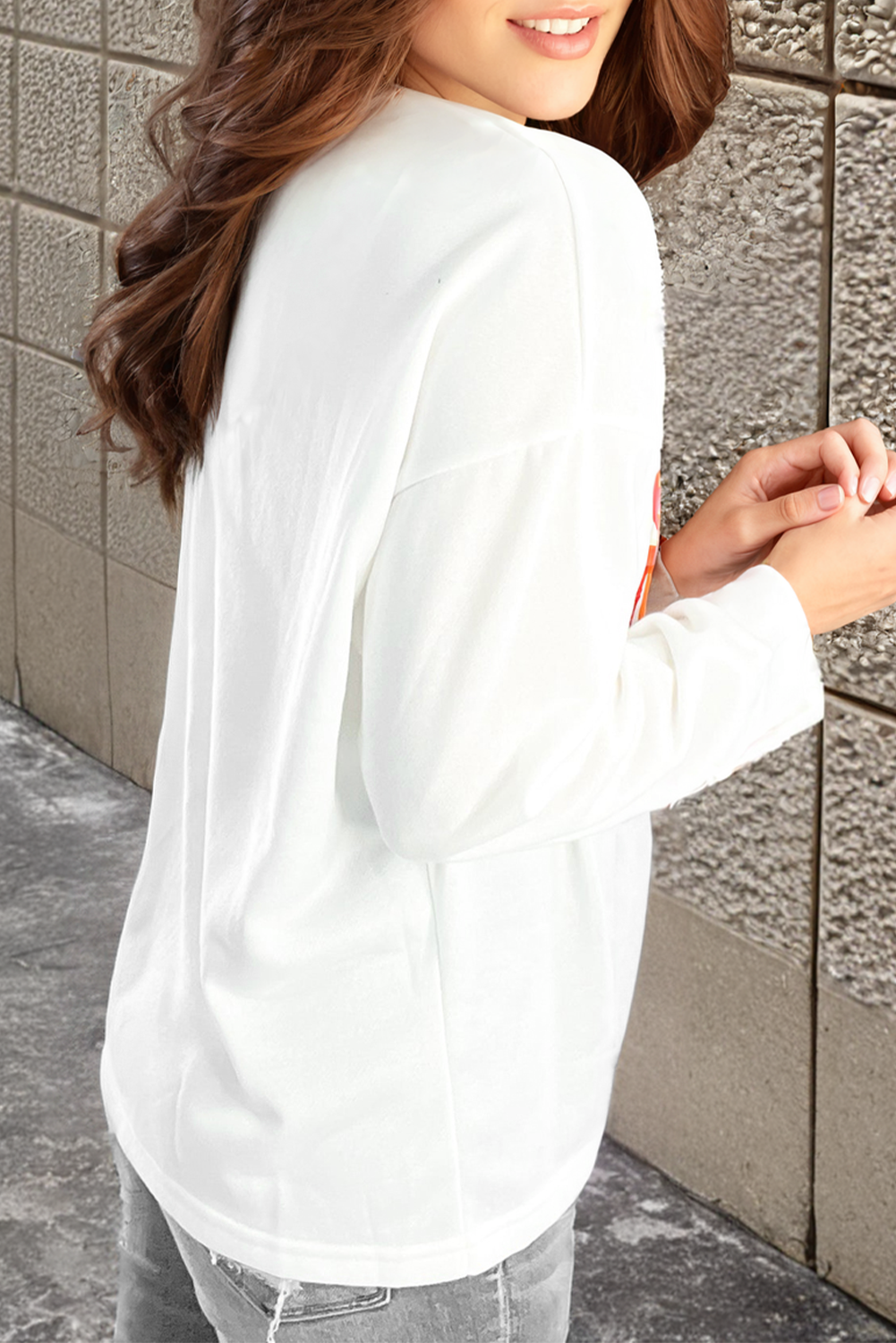 Bonbon Chenille Holly Jolly Graphic Long Sleeve Top