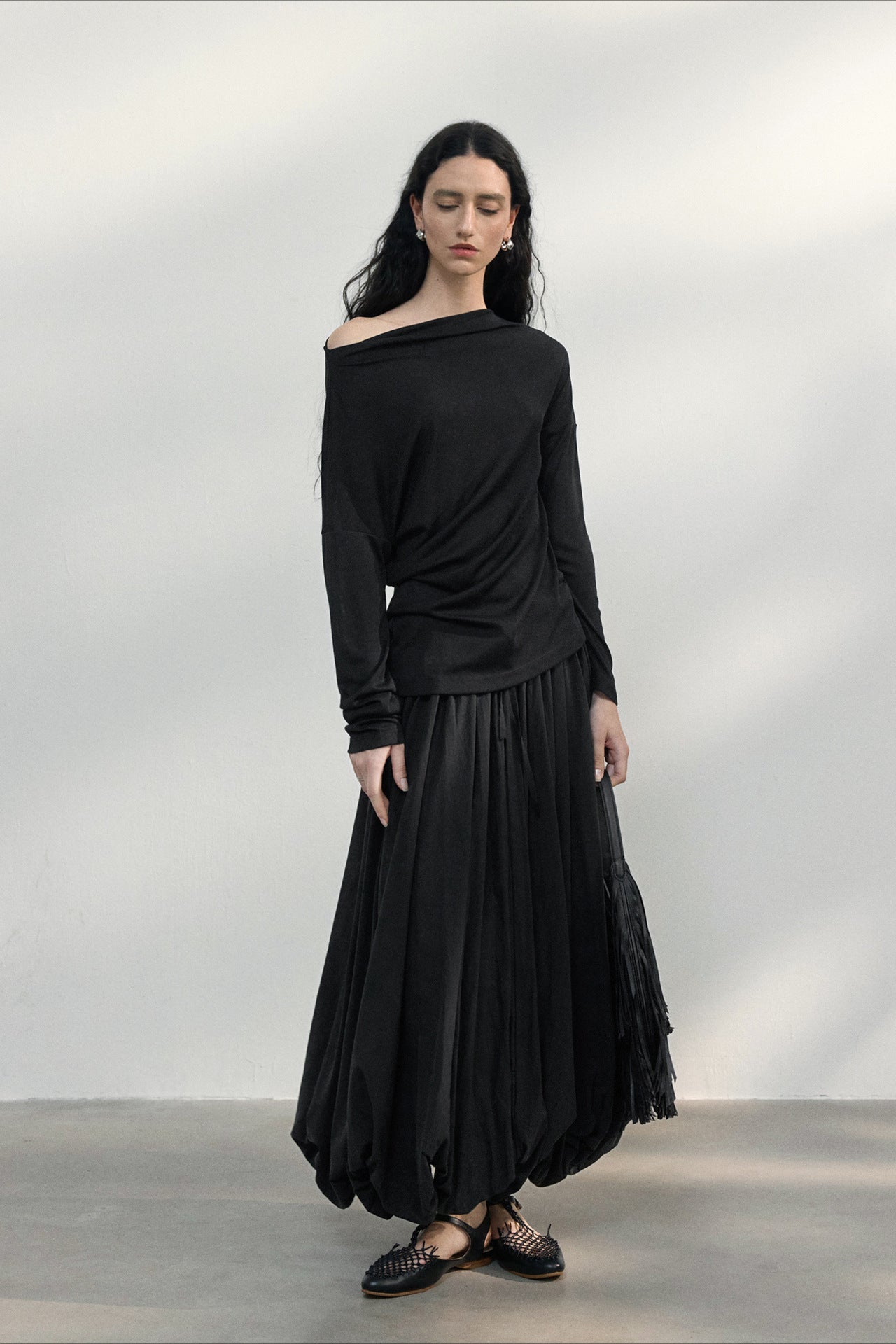 PrincessAce Asymmetrical One-Shoulder Fitted Sweater