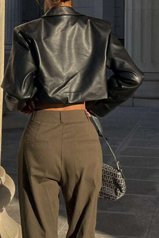 Sleek Cropped Biker Coat for a Bold, Stylish Look