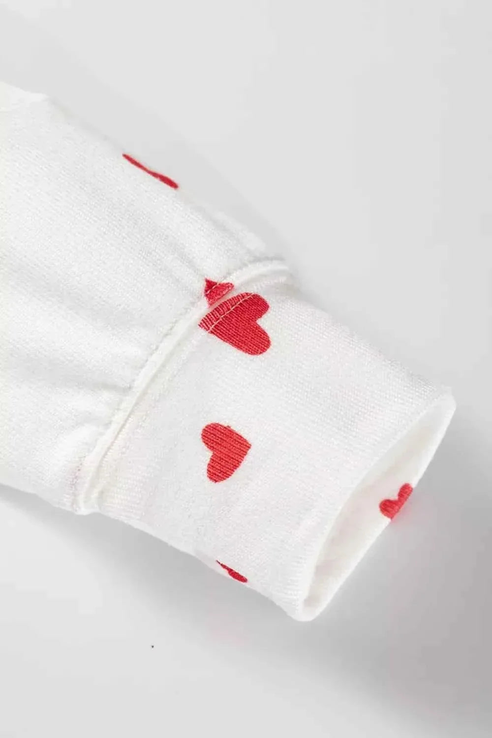 Hearts Printed Long Sleeve Top Drawstring Pants Lounge Set