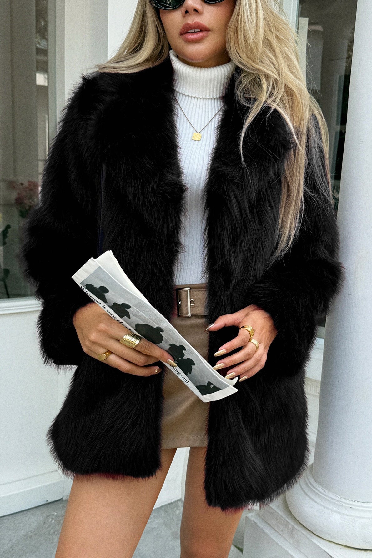 Velvet Touch Plush Elegant Coat - Fashionpara