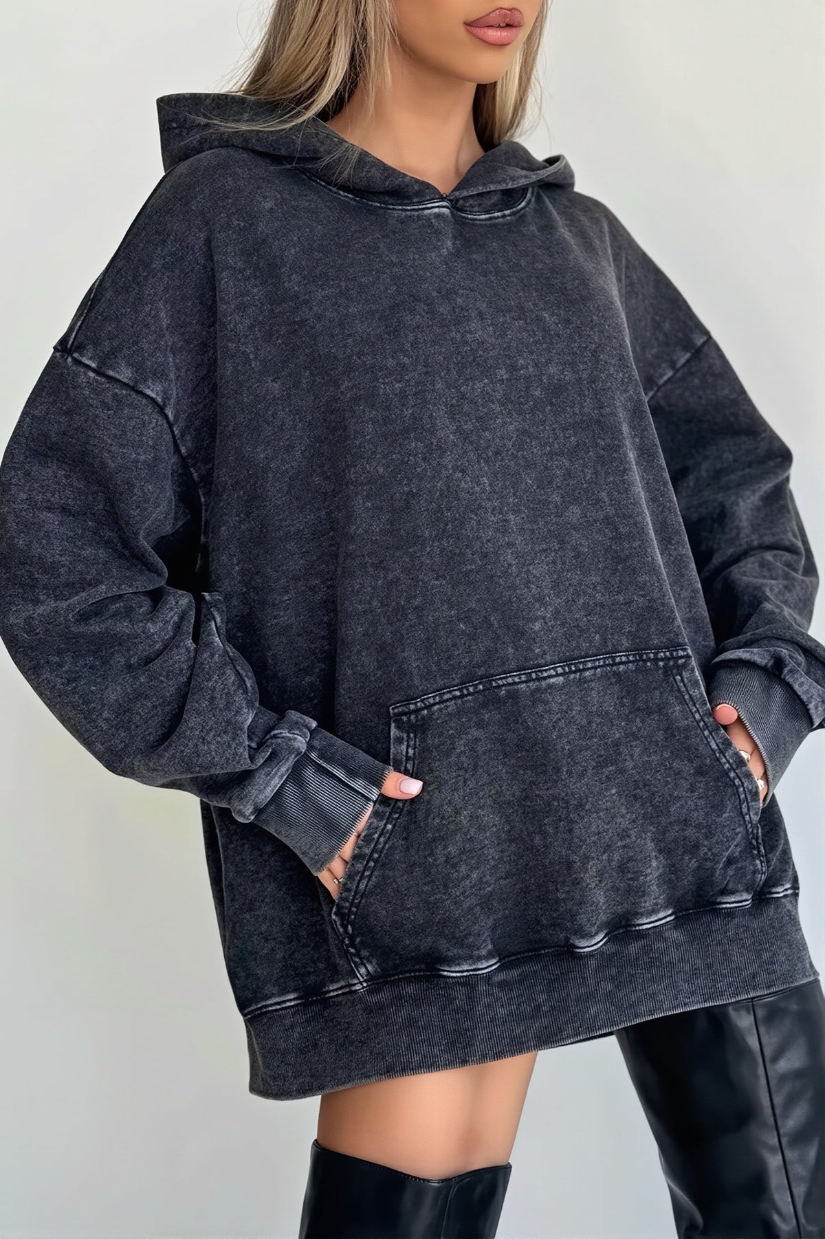 Washed Oversized Pullover Hoodie 3