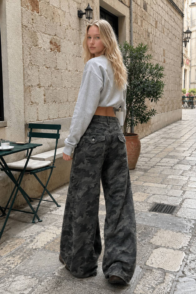 High-Waist Wide-Leg Denim Jeans