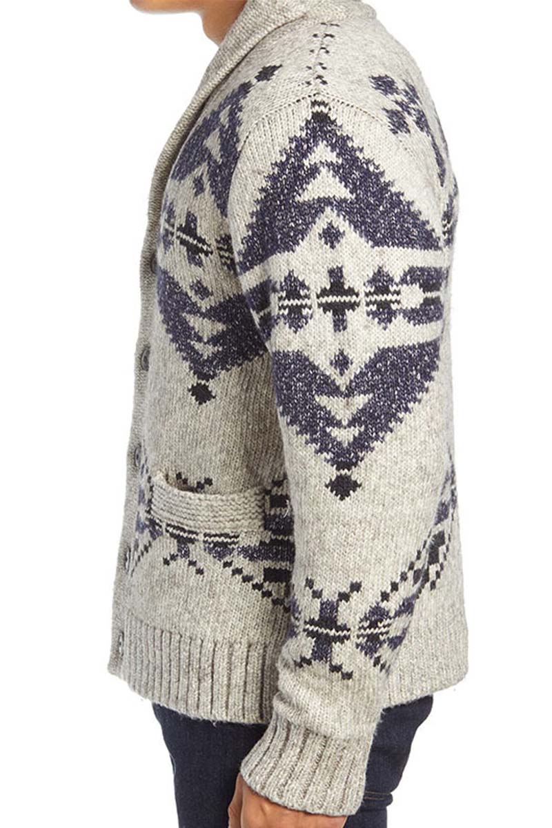 Uniqshe Men's Lapel Single Breasted Long Sleeve Cardigan Jumper Jacket  Fashionpara