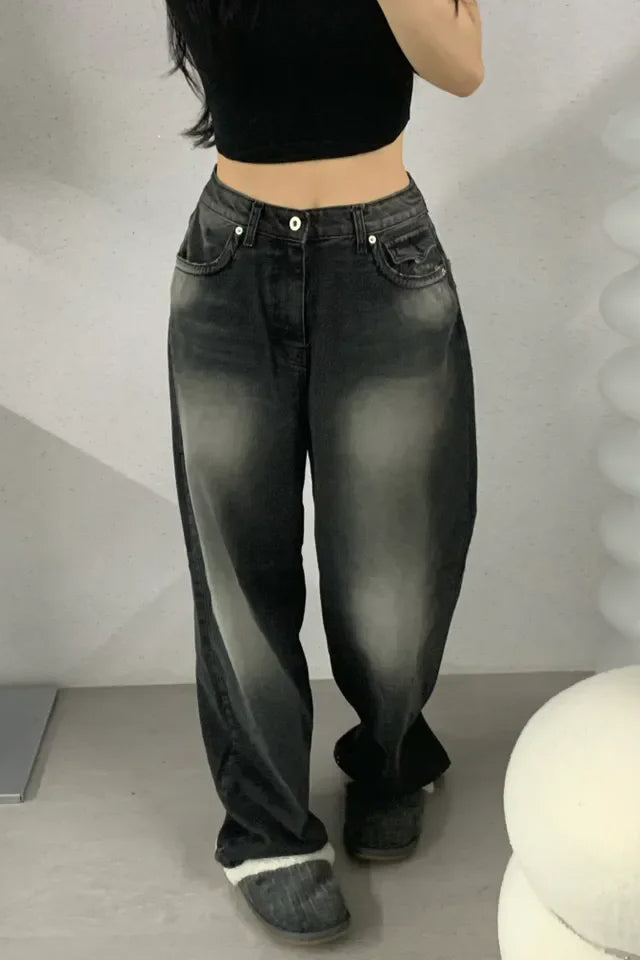 Retro High Waist Wide-Leg Jeans