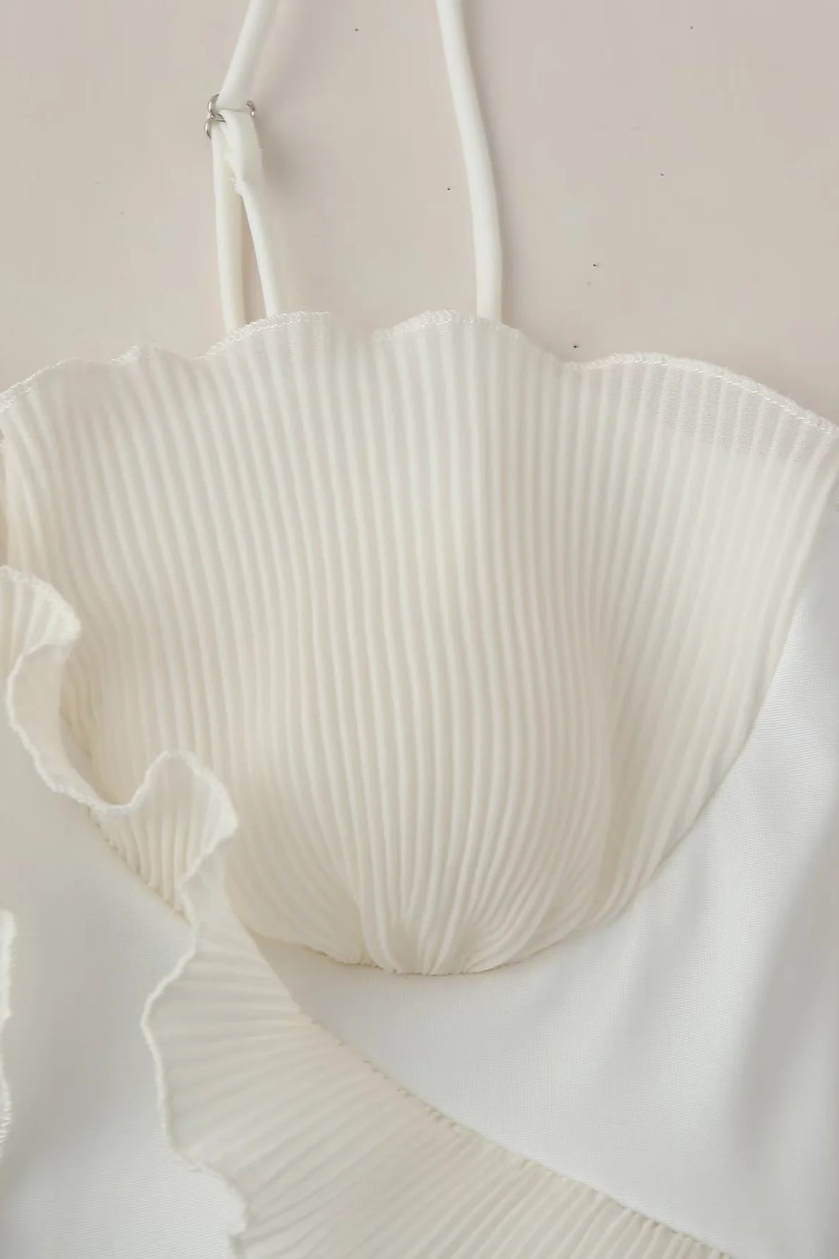 Pleated Bustier Ruffle Trim Bodycon Maxi Dress 6