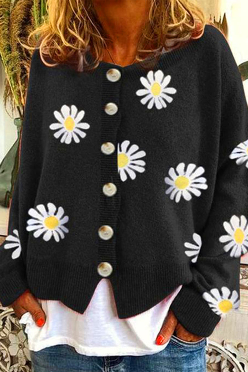 Lovely Daisy Embroidery Cardigan  Fashionpara