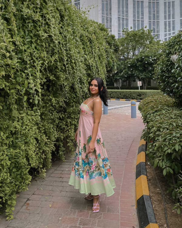 Scenic Floral-Print Strappy A-Line Maxi Dress 2