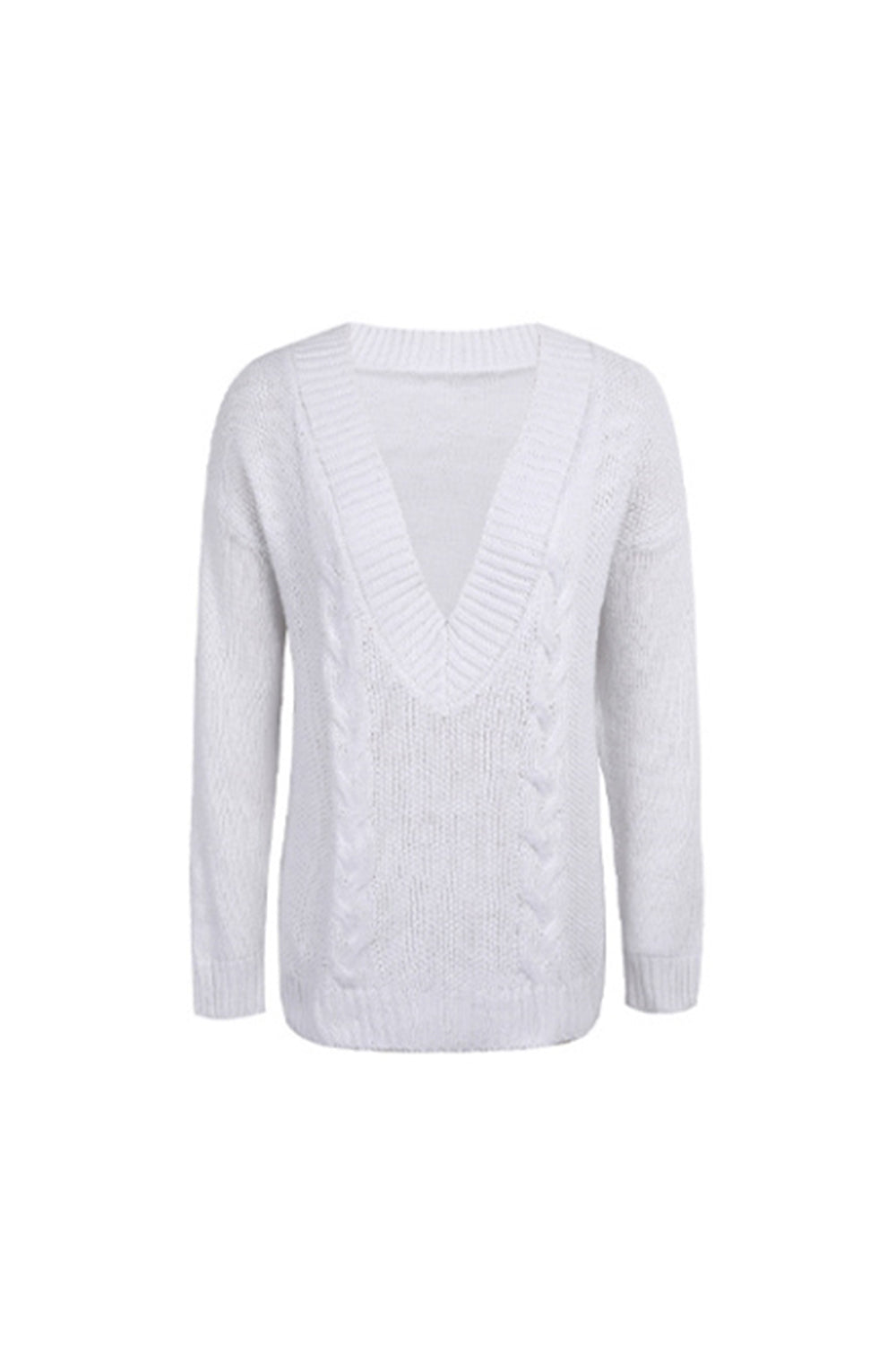 RadyRin Deep V-Neck Twist Sweater for Effortless Style
