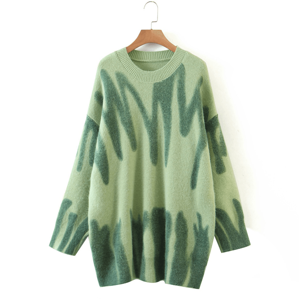 Waves Of Style Abstract Print Oversized Sweater 11
