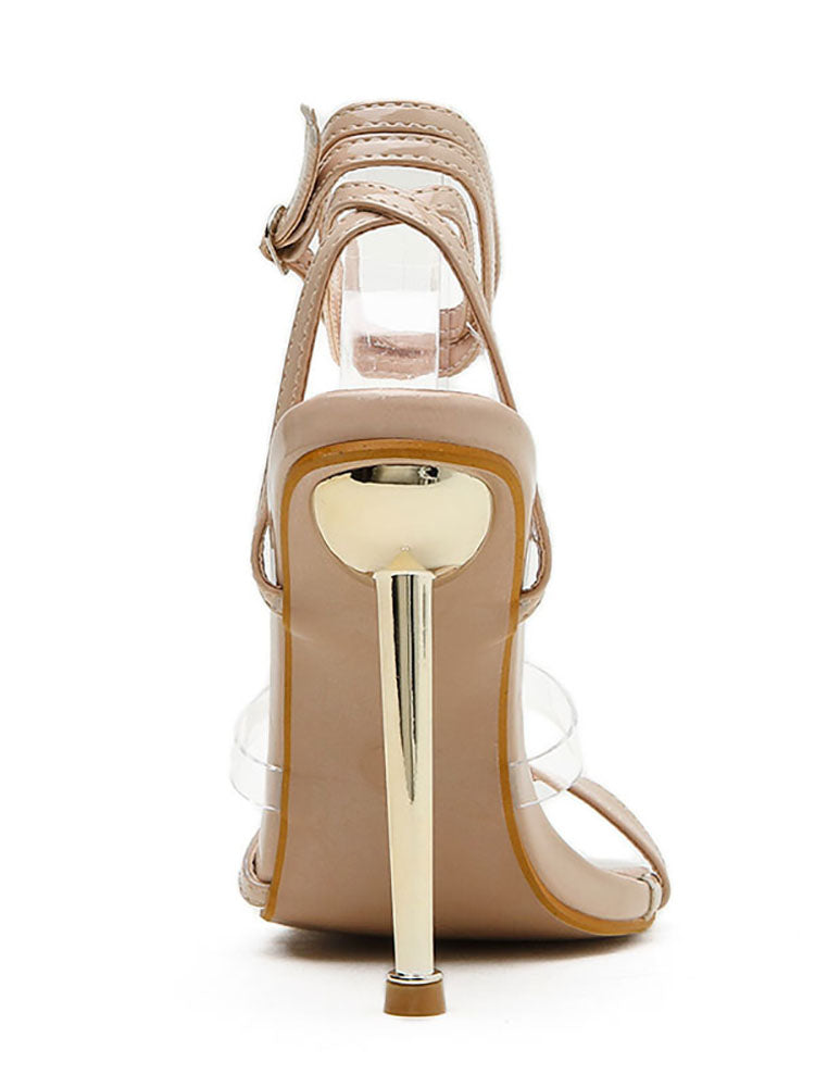 Square Toe Ankle Strap Heels