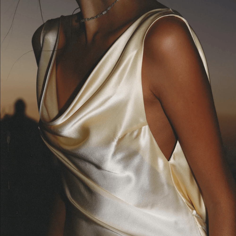 Satin Cowl Plunge-Back Cross-Strap Slip Maxi Dress 4
