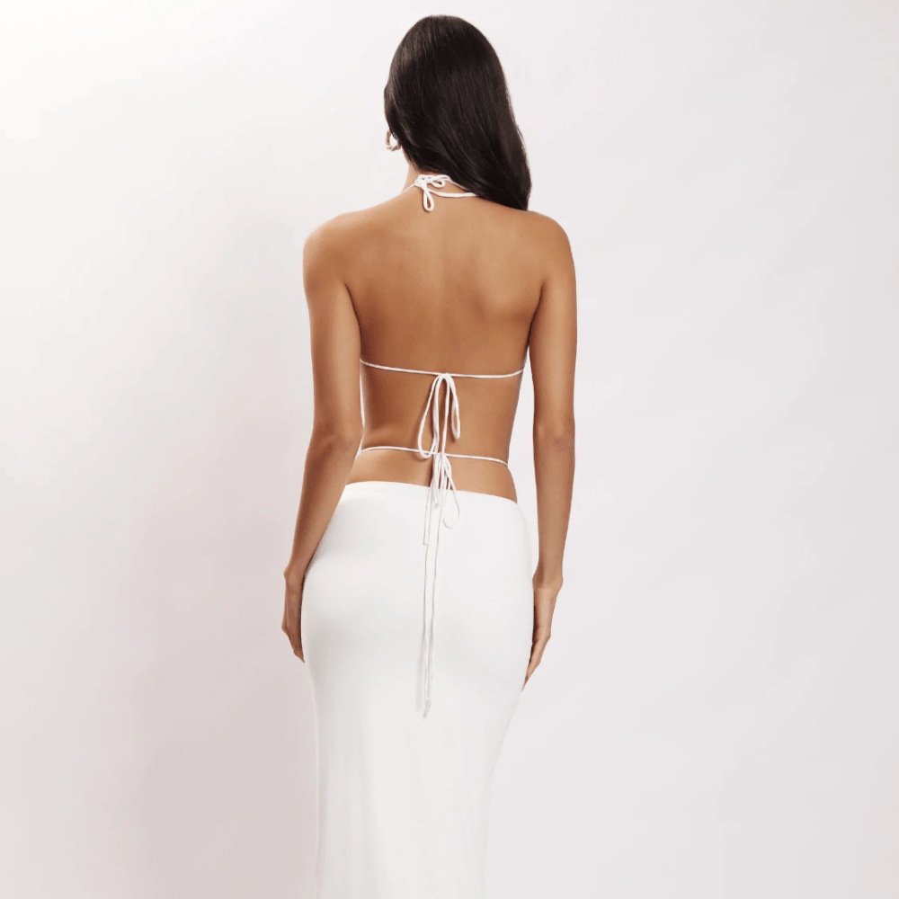 Snowflake Ruched Detail Bodycon Two Piece Set