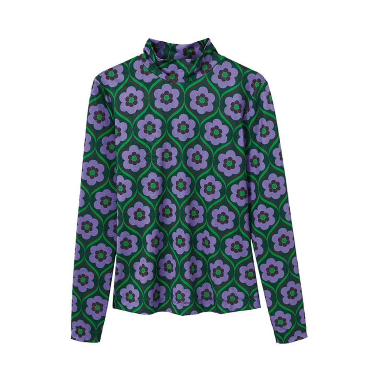 Her Own Muse Floral Printed Turtleneck Top
