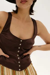 Satin Off-Shoulder Corset Crop Top