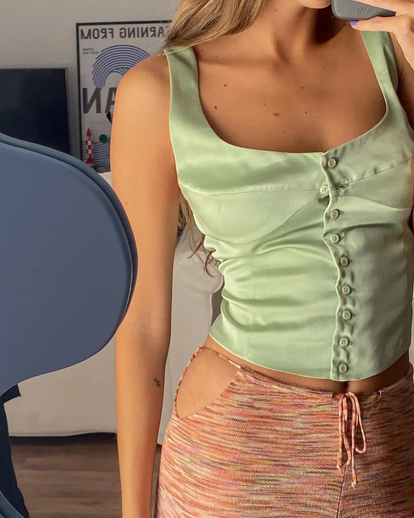 Satin Off-Shoulder Corset Crop Top