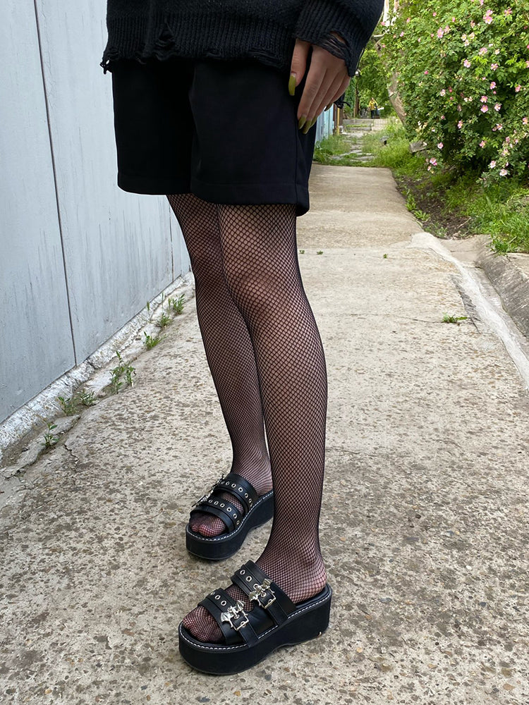 Bat Double Buckle Platform Sandals