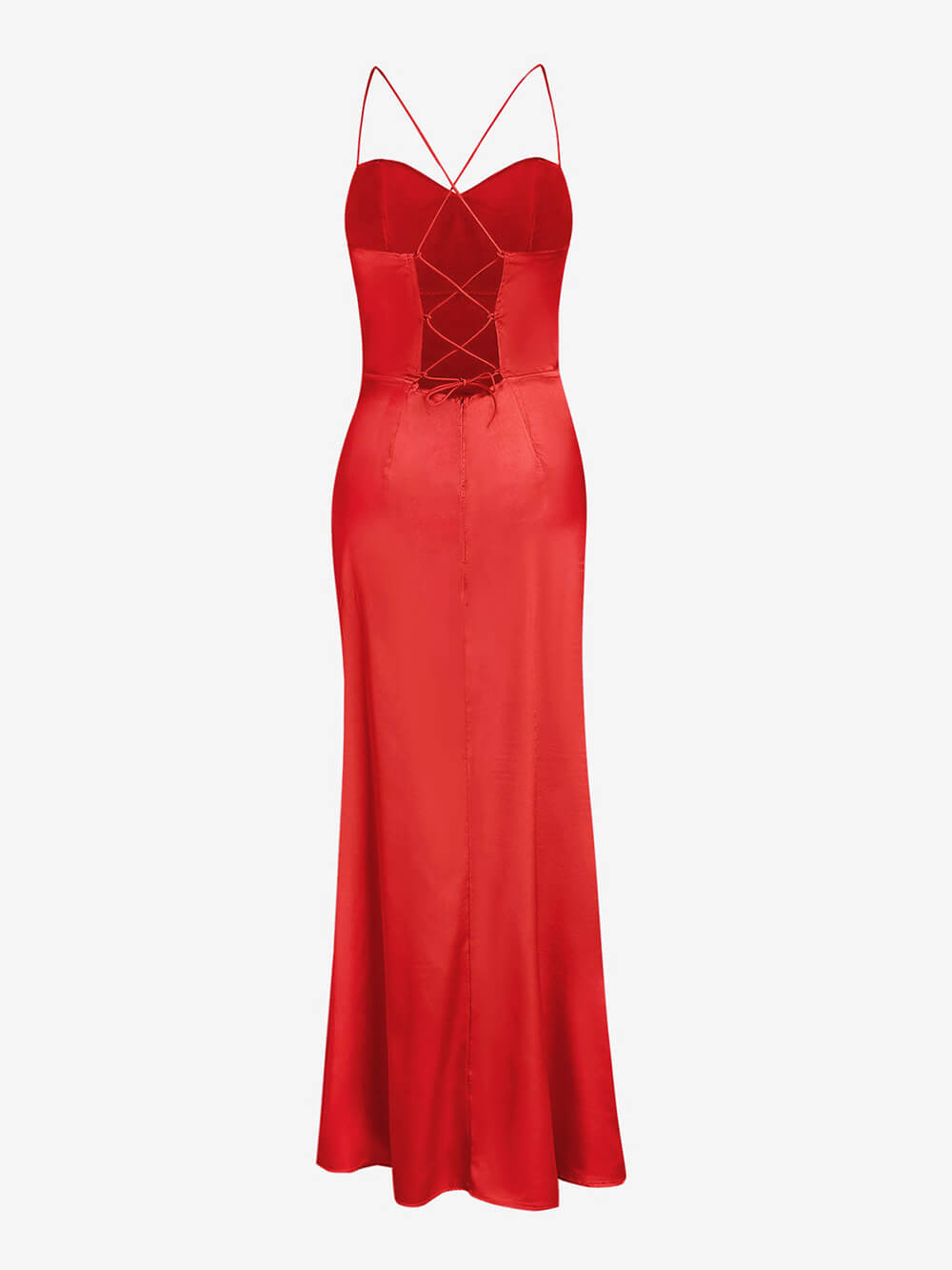 Fitted Satin Maxi Dress - View 6