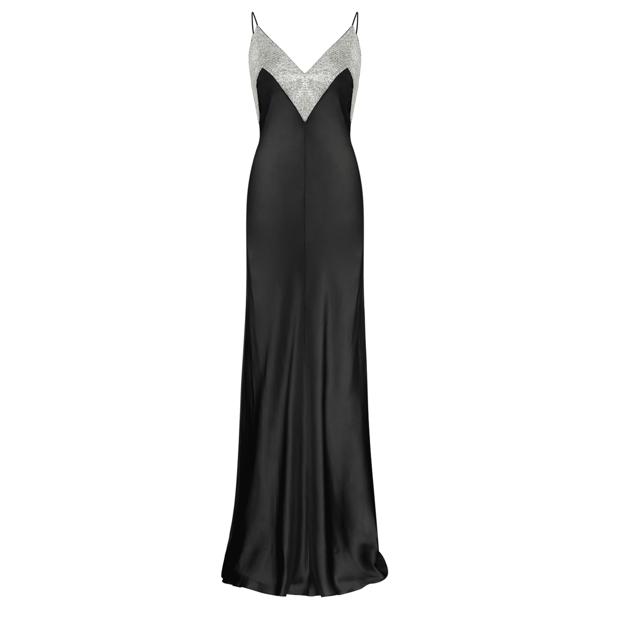 Crystal-Embellished V-Neck Spaghetti-Strap Slip Maxi Dress 12