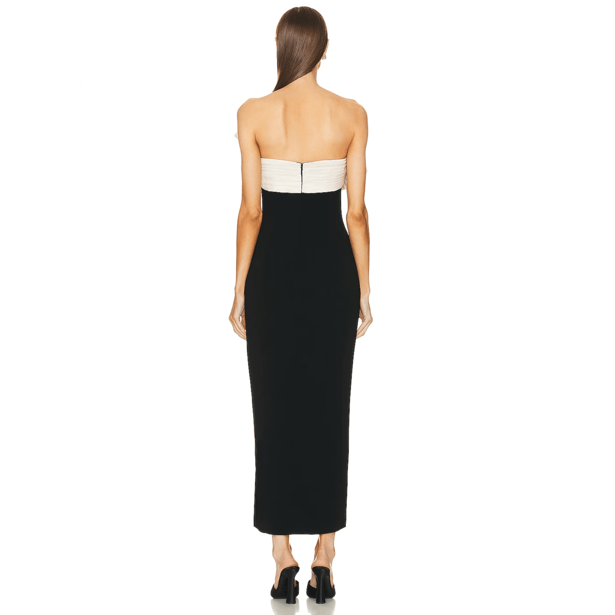 Strapless Oversized Bow Front High-Slit Maxi Gown 12