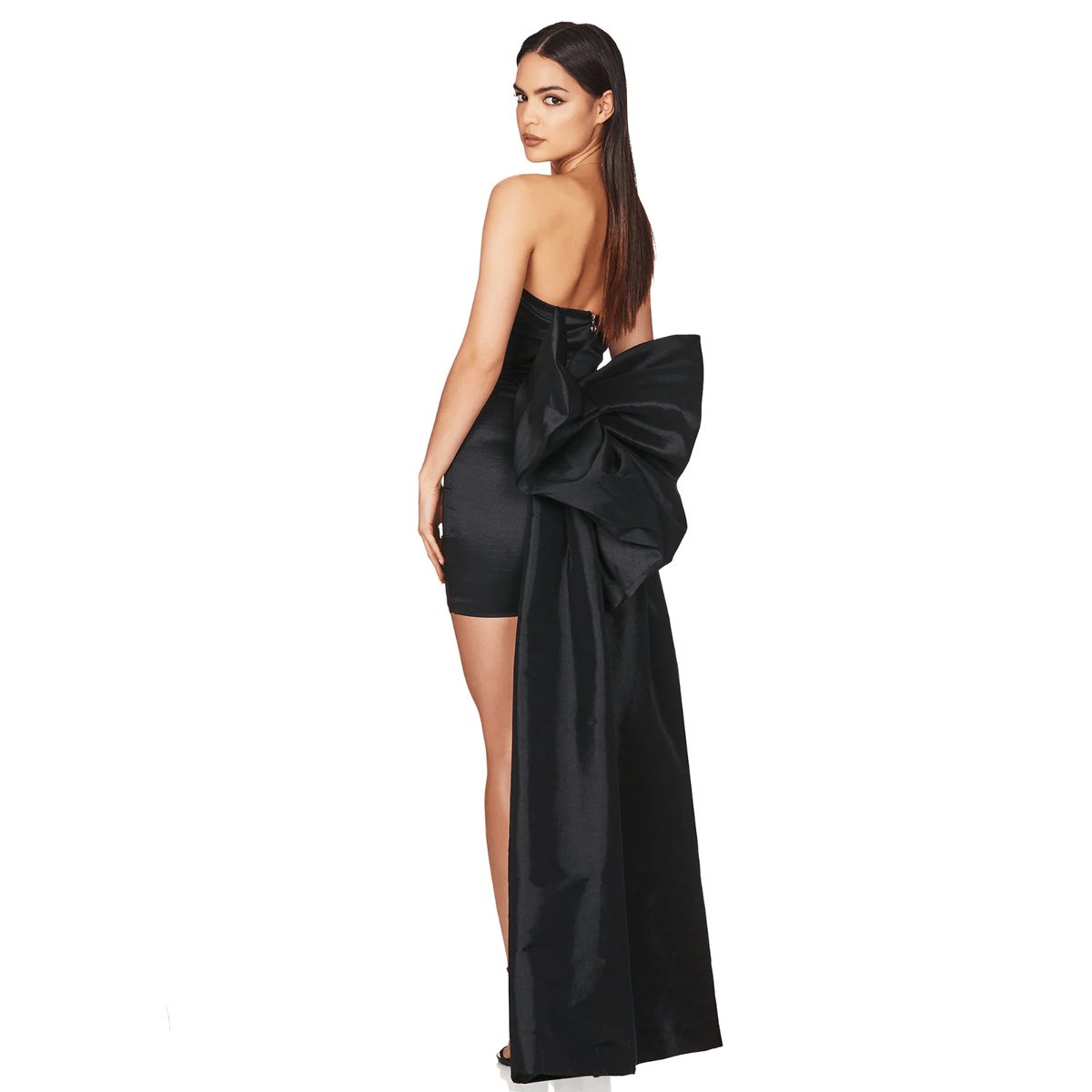 Beauty Of You Oversized Bow Satin Mini Dress - View 12