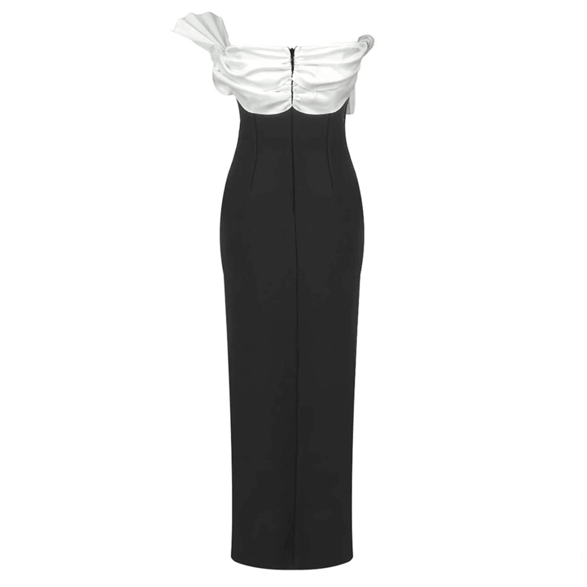 Strapless Oversized Bow Front High-Slit Maxi Gown 14