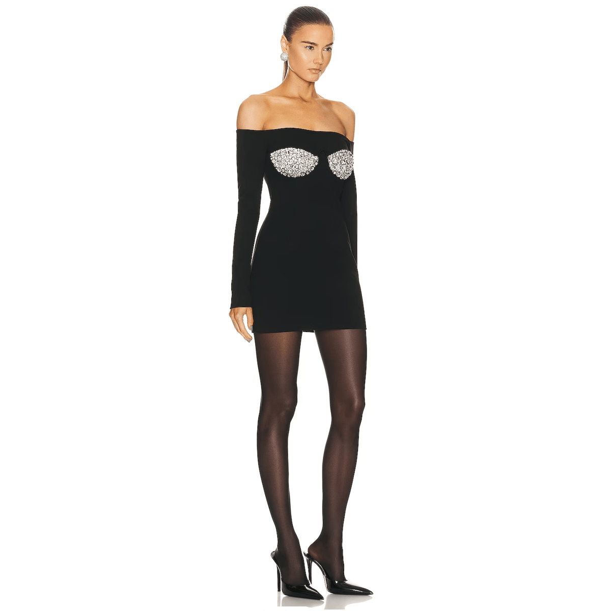 Envy You Off Shoulder Crystal Cup Mini Dress - View 7