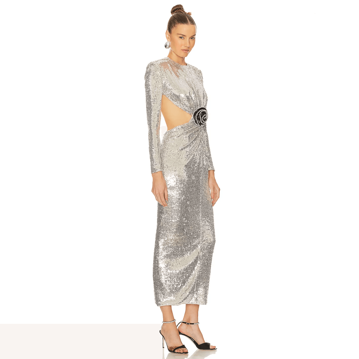 Sequined Strapless Ruched Tiered Mermaid Gown 5
