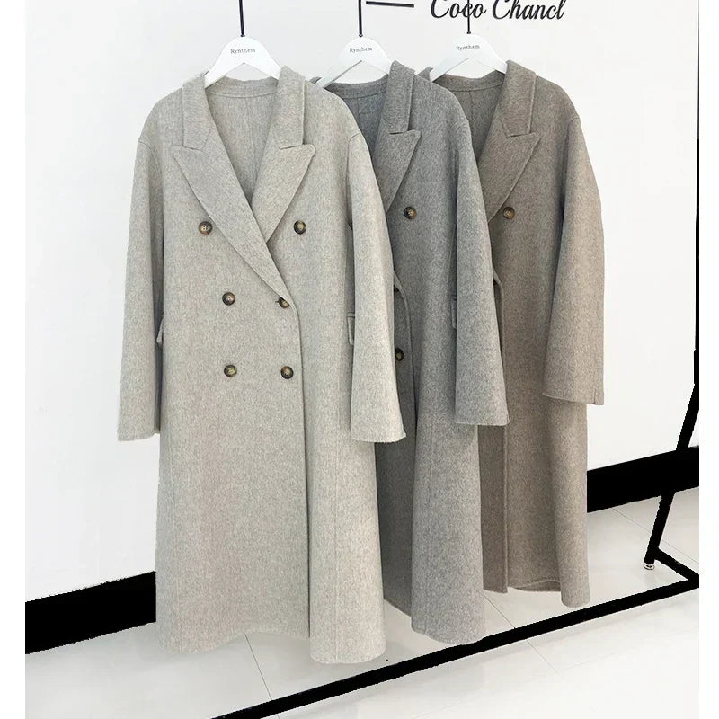 Turn-Down Collar Cashmere Wool Overcoat 5