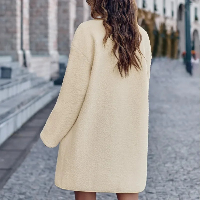 Solid Color Long Sleeve Casual Formal Autumn Winter Fashion Coats - Fashionpara