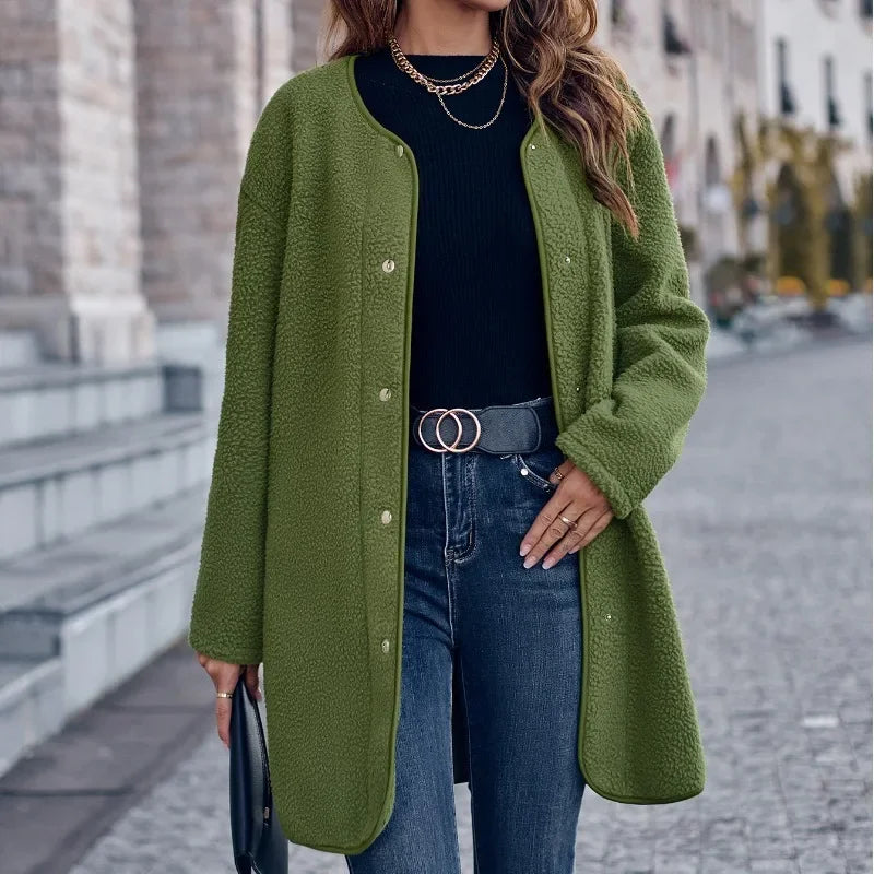 Solid Color Long Sleeve Casual Formal Autumn Winter Fashion Coats - Fashionpara