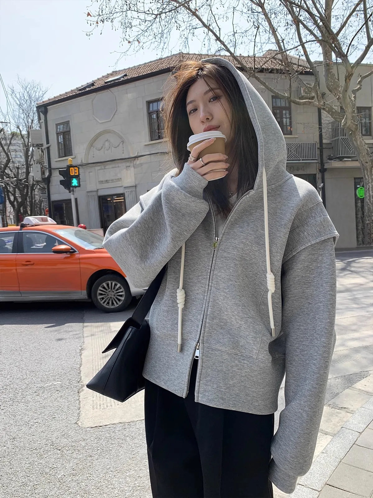 Korean Autumn Winter Casual Female Zipper Hoodie - Fashionpara