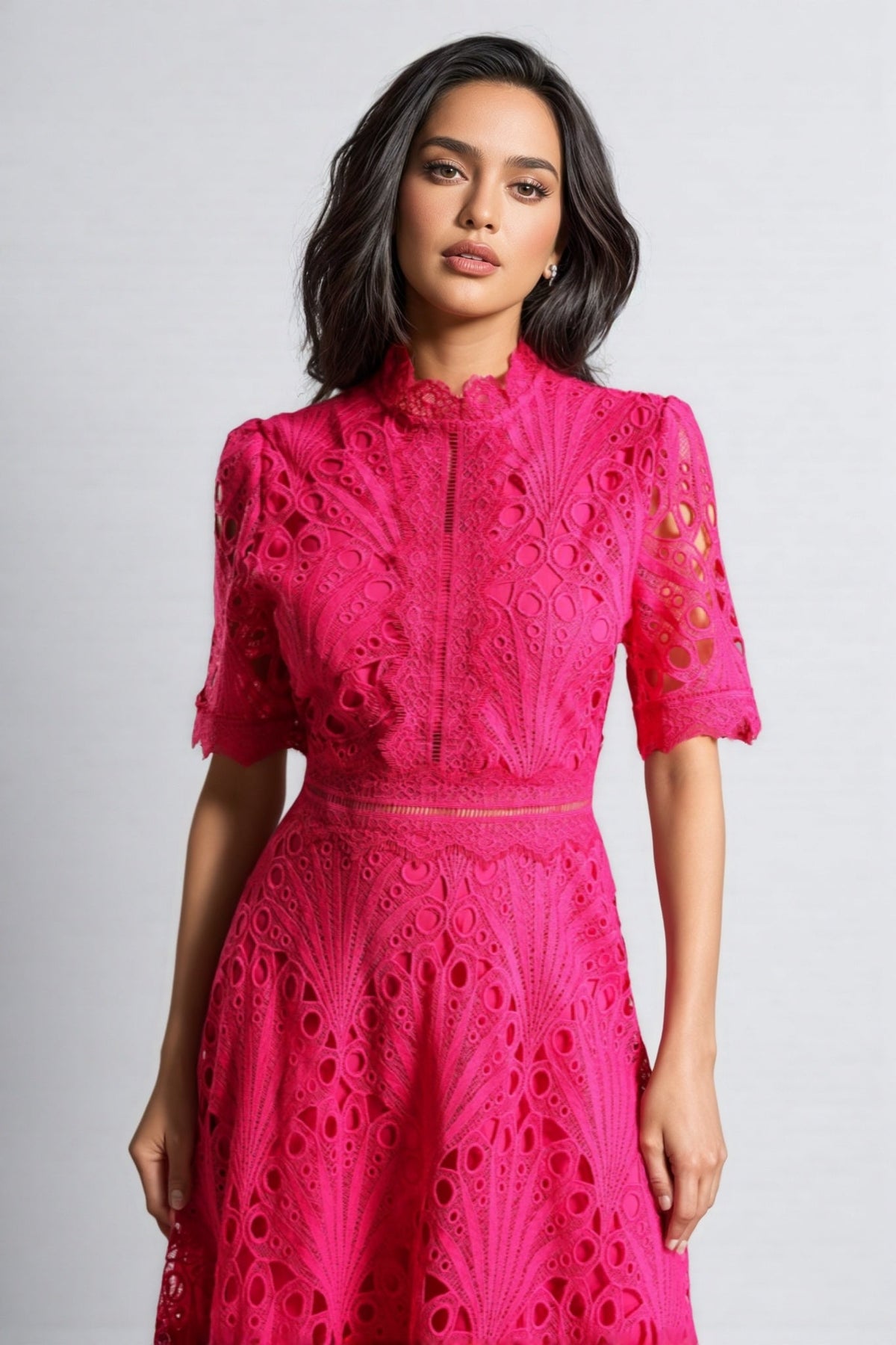 Malvina Lace Midi Dress - View 4