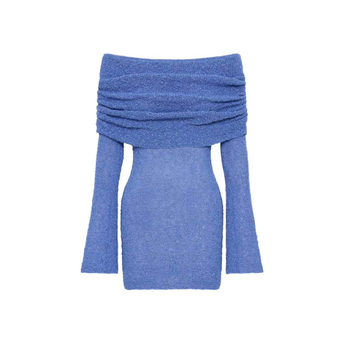 Boucle Knit Off-Shoulder Long-Sleeve Bodycon Mini Dress 12