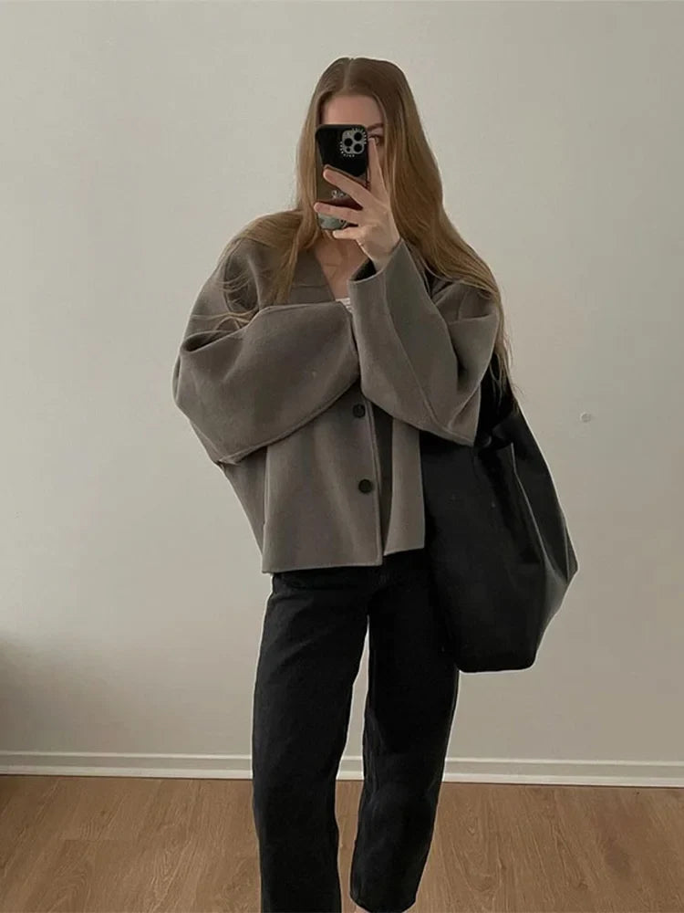 Solid Casual Short Coat