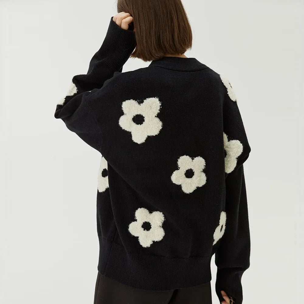 Trend Loose Fitting Floral Embroidered Cardigan 4
