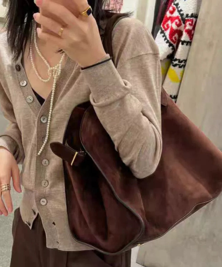 Brown Large Capacity Capacity Handbag AD1128