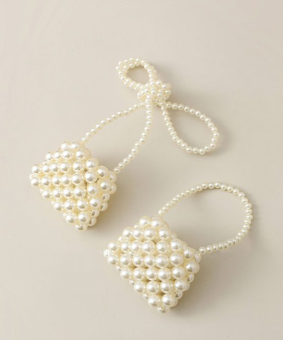 Kids Girls Pearl Woven Crossbody Bag Handbag