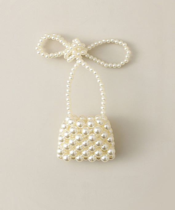 Kids Girls Pearl Woven Crossbody Bag Handbag