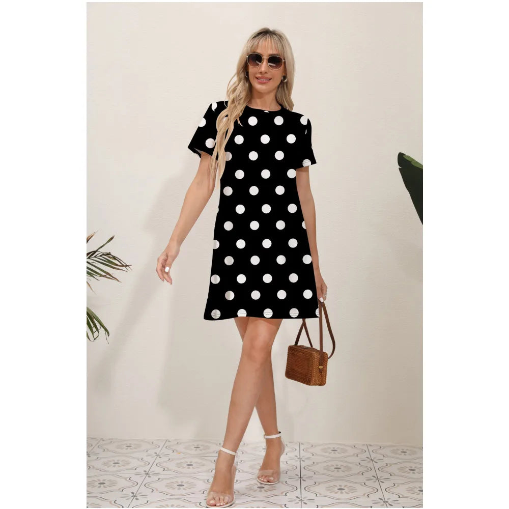 Latest Summer Fashion Floral Print Round Neck Dress