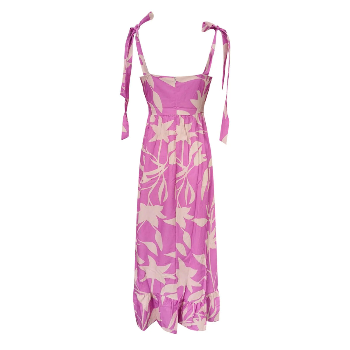 Abstract Print Sweetheart Tie-Strap Tiered A-Line Midi Dress 5