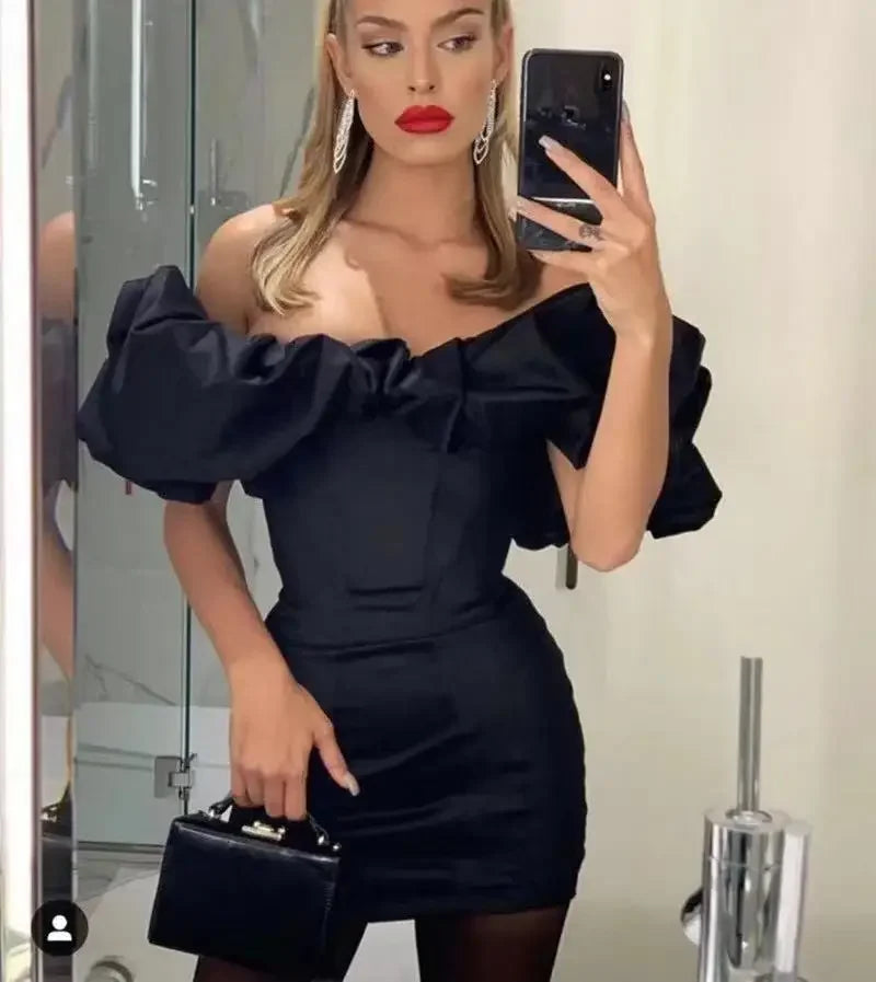Off-Shoulder Ruffle Strapless Bodycon Mini Dress 5