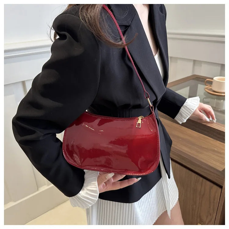 Patent Leather Versatile Fashion Shoulder Bag