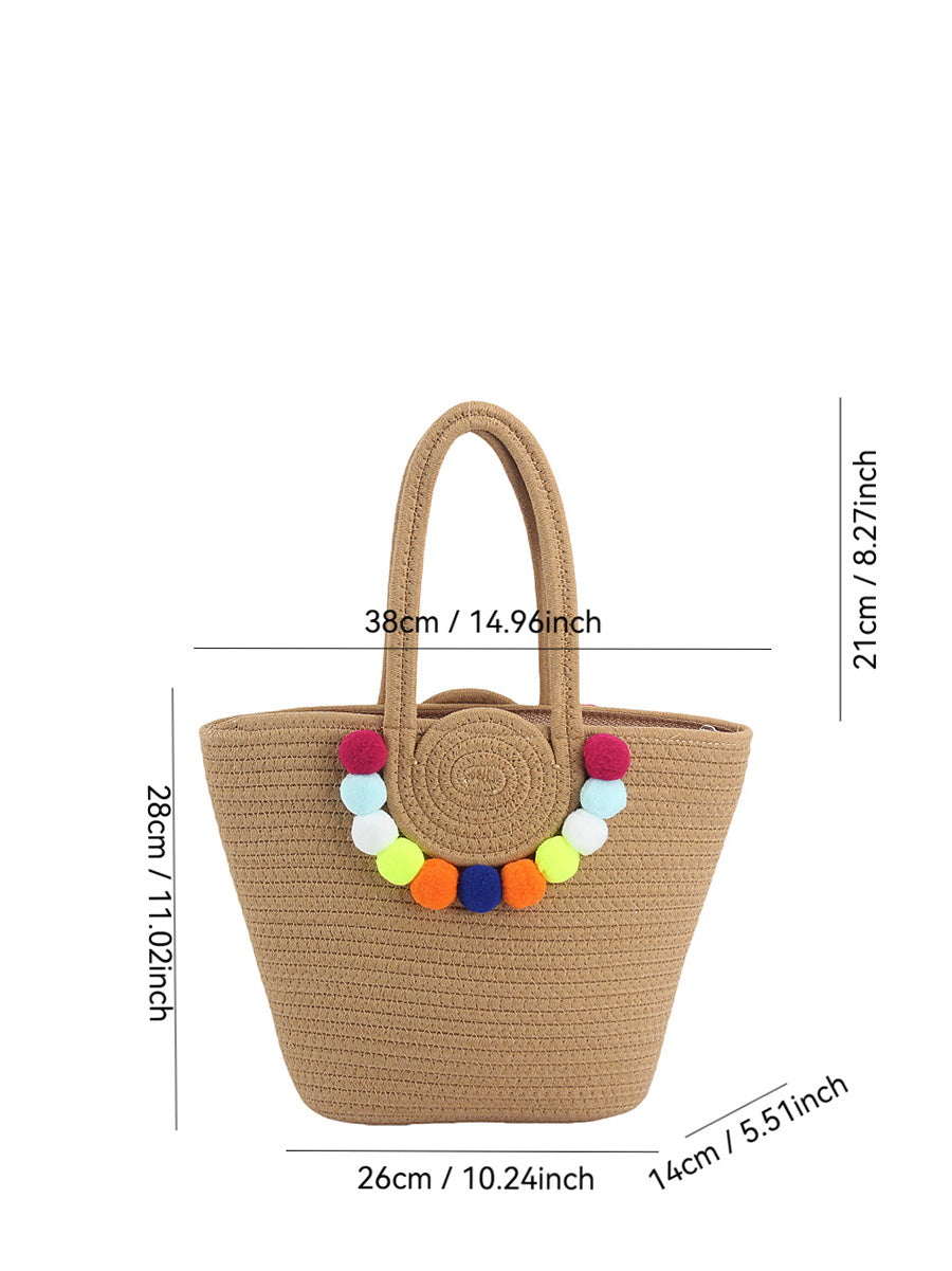 Fashion Pendant Shoulder Bag Ball Colorful Cotton