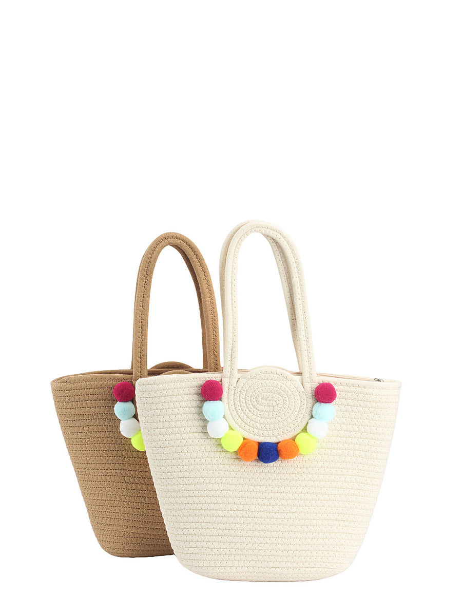 Fashion Pendant Shoulder Bag Ball Colorful Cotton