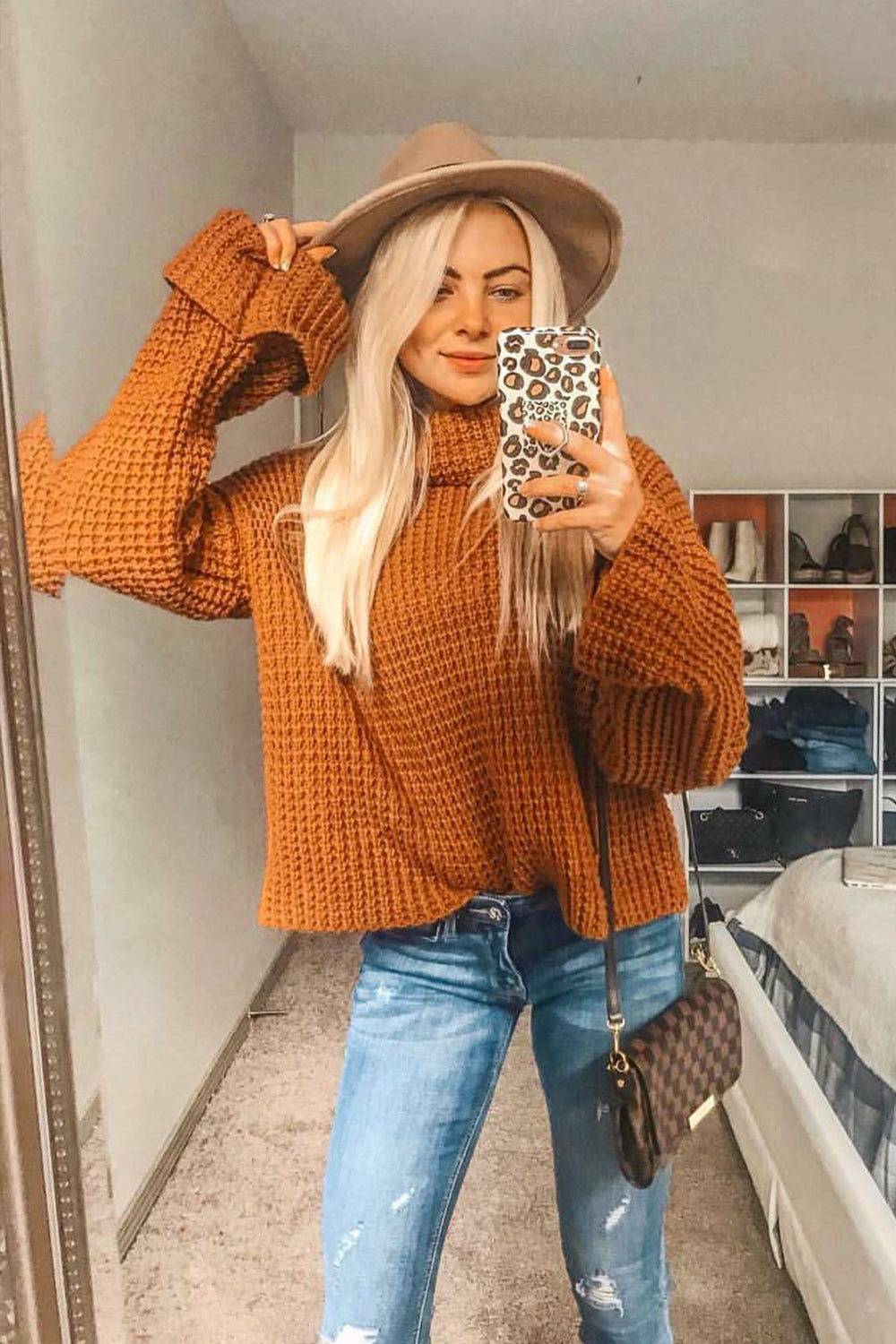 RadyRin Loose High Neck Sweater for Effortless Style