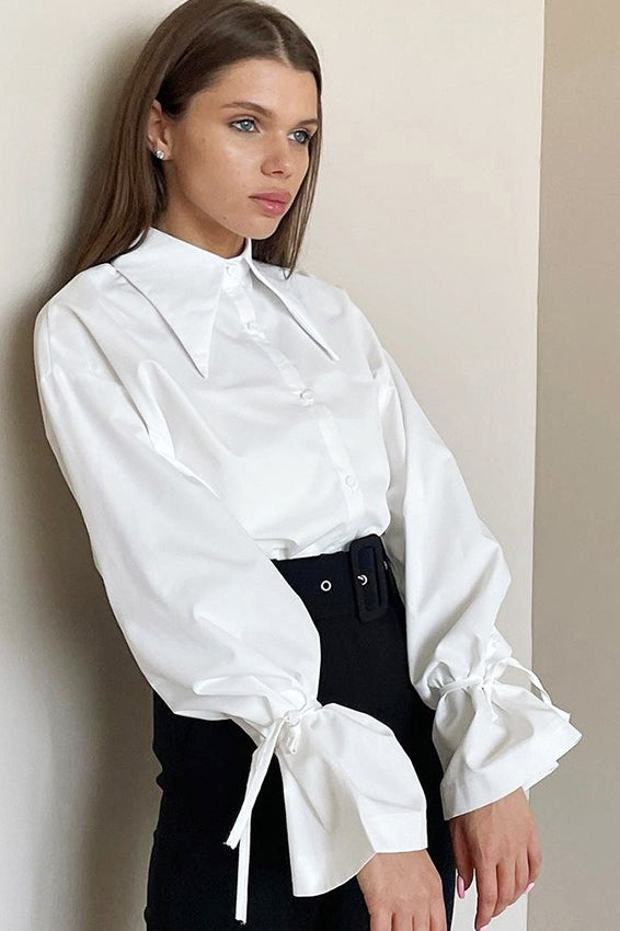 French Point Collar Blouse
