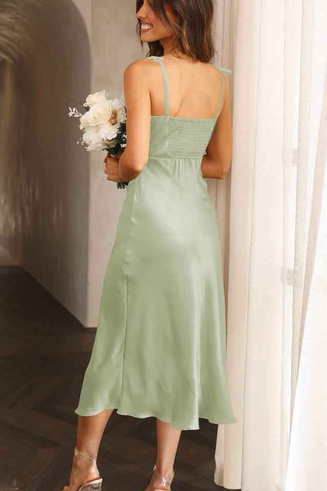 Satin Strapless Sweetheart High Split Maxi Dress 10