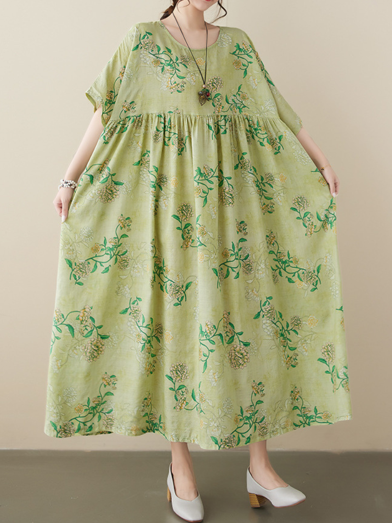 The Lost Heart Round Neck Smock Dress - Fashionpara