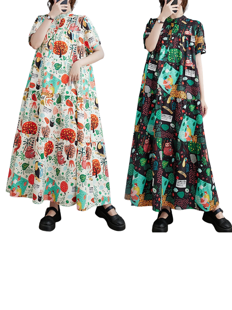 Everyone Love Short-Sleeved Maxi Dress - Fashionpara